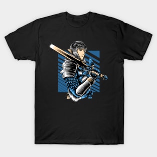 Artwork Illustration Mighty Knight With Golden Sword T-Shirt